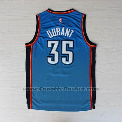 Maglia Risuonare Moda Oklahoma City Thunder Kevin Durant #35 Blu